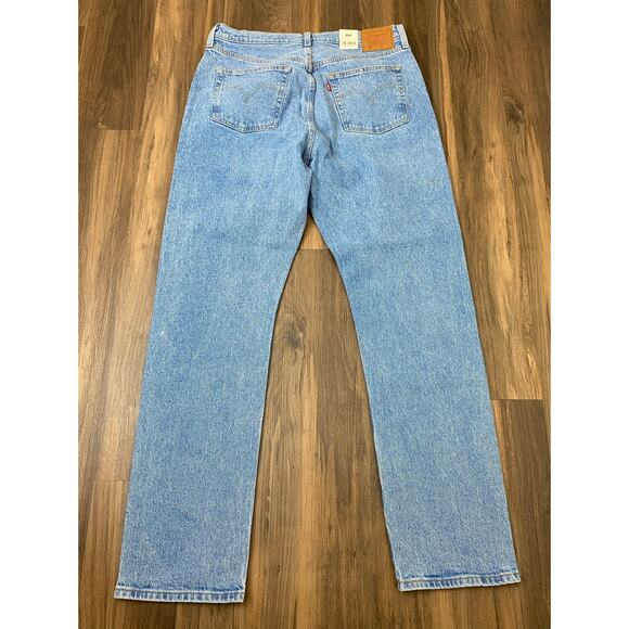 NEW Men Levi's 501 Original High Rise Straight Button Fly denim blue jeans 33x32 - Picture 1 of 4